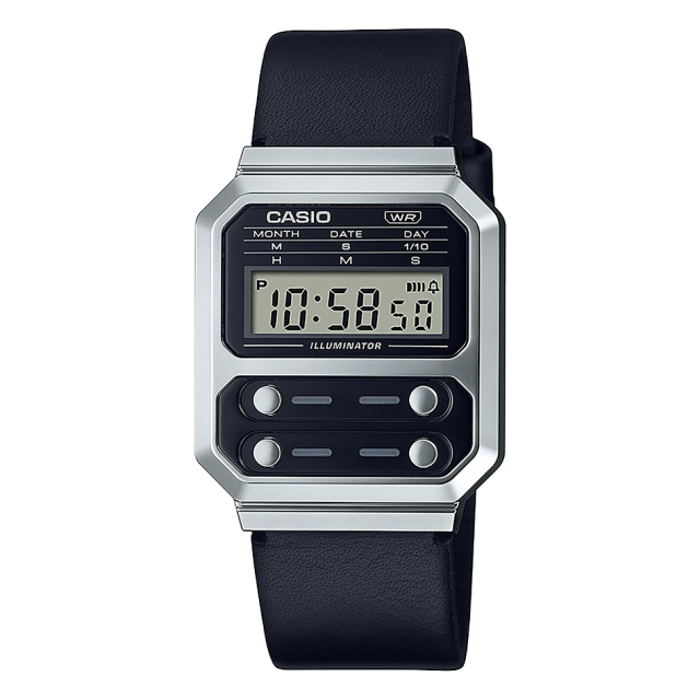 Casio A100WEL-1AEF Vintage Edgy Armbanduhr mit Lederband